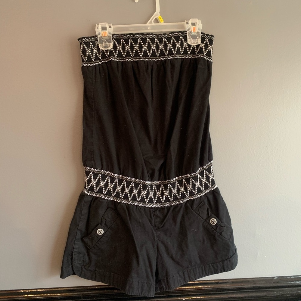 Black romper with white detail